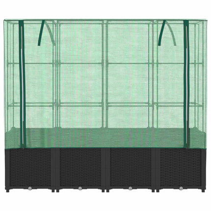Verhoogde Plantenbak Met Kashoes Rotanlook 160X40X153 Cm