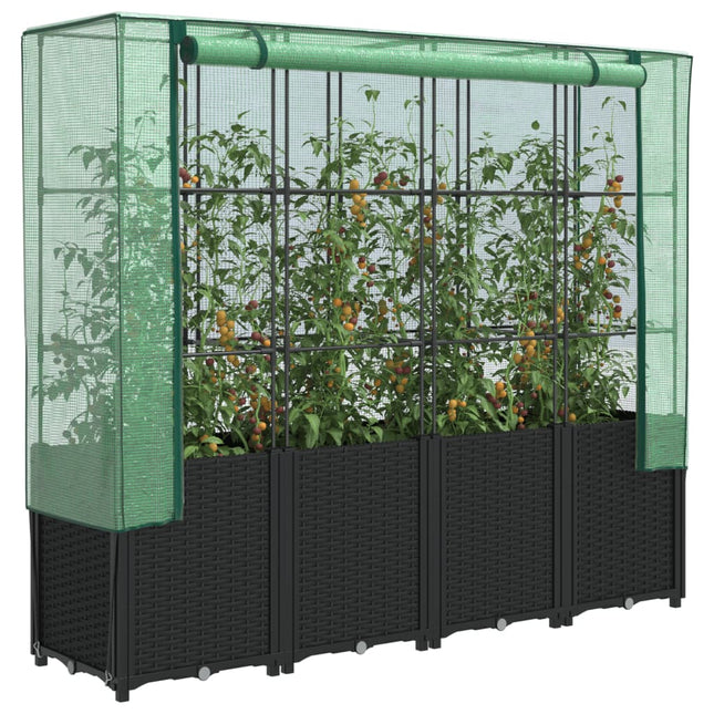 Verhoogde Plantenbak Met Kashoes Rotanlook 160X40X153 Cm