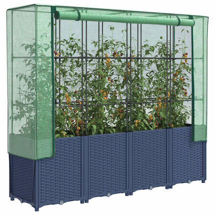 Verhoogde Plantenbak Met Kashoes Rotanlook 160X40X153 Cm