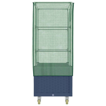 Plantenbak Verhoogd Met Hoes En Wielen 80X50X182 Cm Rattanlook