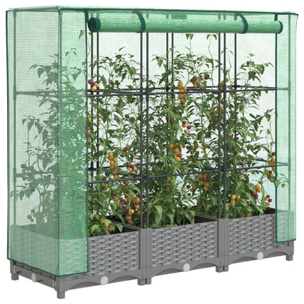 Tuinplantenbak Met Kasbedekking En Wielen Pp