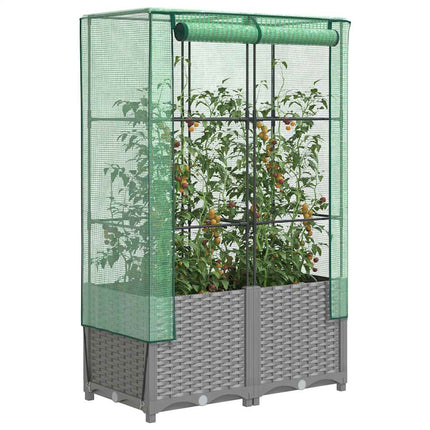 Tuinplantenbak Met Kasbedekking En Wielen Pp
