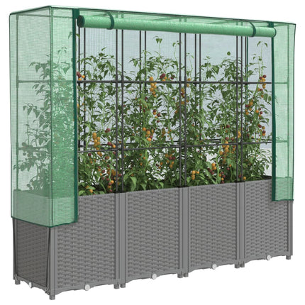 Verhoogde Plantenbak Met Kashoes Rotanlook 160X40X153 Cm
