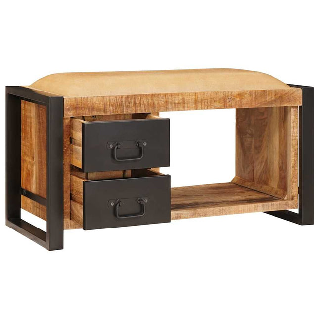 Opslagbank Bruin 80 X 35 X 40 Cm Massief Mangohout