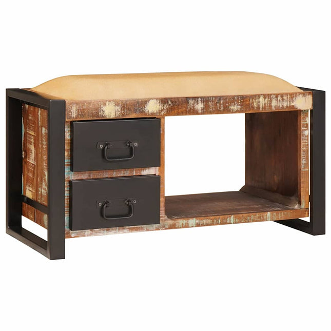 Opslagbank Bruin 80 X 35 X 40 Cm Massief Mangohout
