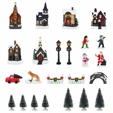 Kerst Tafeldecoratie 24 St Hars, Kunststof Multikleur