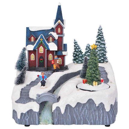 Kerstdorp Decoratie 20,5 X 17 X 21 Cm Kunststof Meerkleurig