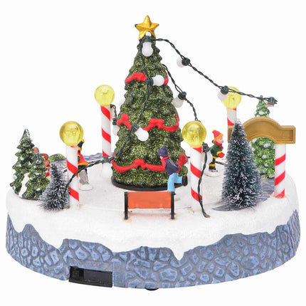Kerstdorp Decoratie 22 X 21,5 X 17 Cm Kunststof Meerkleurig