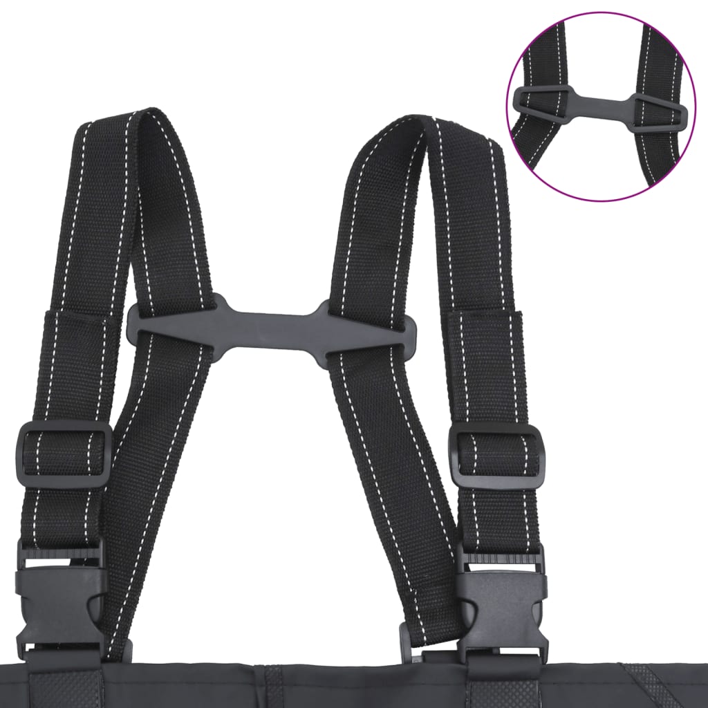 Waadpak met laarzen en riem maat 44 zwart