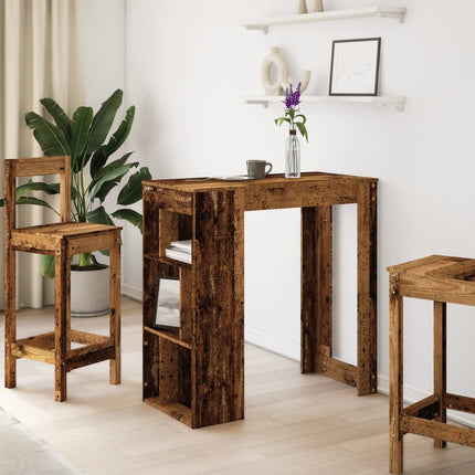 Bartafel Met Rekken 102X50X103,5 Cm Bewerkt Hout Kleur
