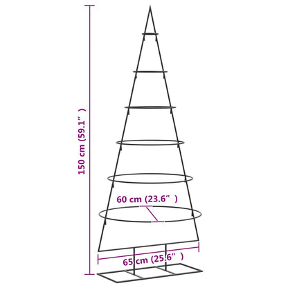 Kerstdecoratie kerstboom 150 cm metaal zwart