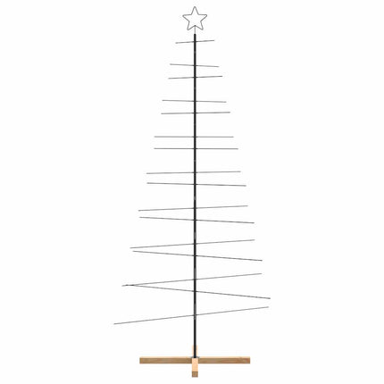 Kerstdecoratie Kerstboom Met Houten Basis Metaal