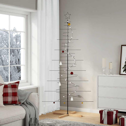 Kerstdecoratie Kerstboom Met Houten Basis Metaal