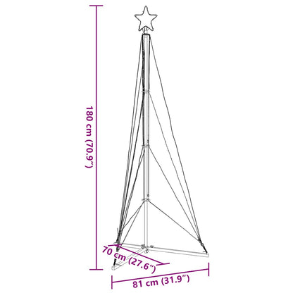 LED-kerstboom 363 LEDs kleurrijk 182 cm