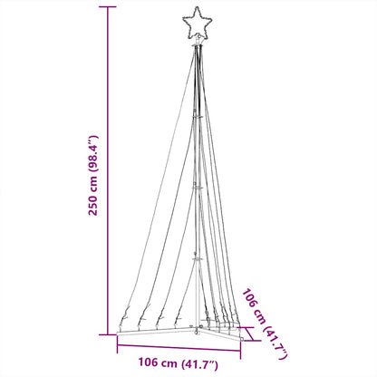 LED-kerstboom 447 LEDs koud wit 250 cm