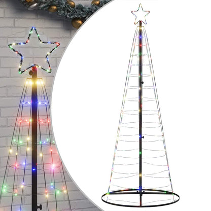 LED-kerstboom 200 LEDs kleurrijk 182 cm
