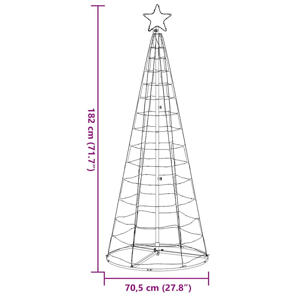LED-kerstboom 200 LEDs kleurrijk 182 cm