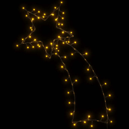 Kerstverlichting Vallende Ster Silhouet 80 Leds Warm Wit