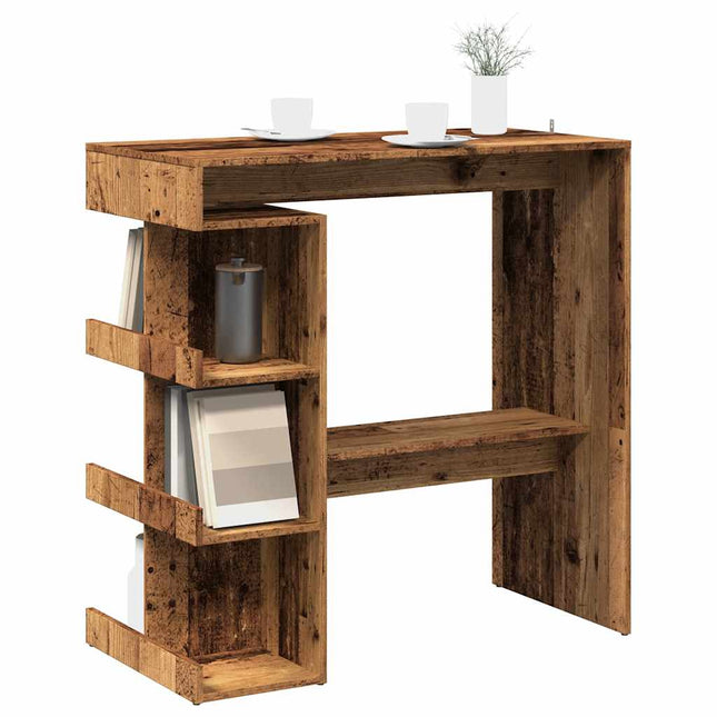 Bartafel Met Opbergrek 100X50X101,5 Cm Bewerkt Hout