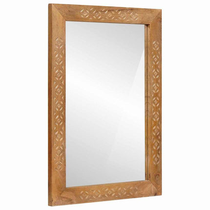Wandspiegel 70 X 50 Cm Bewerkt Hout En Glas Rechthoekig
