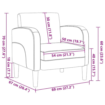 Fauteuil Met Armleuningen 54 Cm Kunstleer