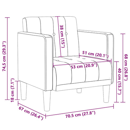 Fauteuil Met Armleuningen 53 Cm Fluweel