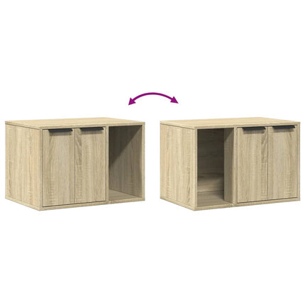 Kattenbakkast Bewerkt Hout Kleurig