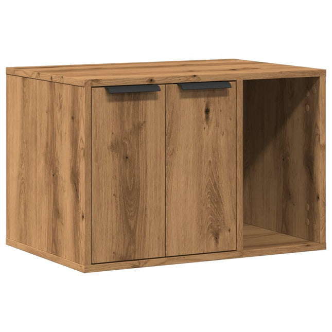Kattenbakkast Bewerkt Hout Artisanaal Kleurig