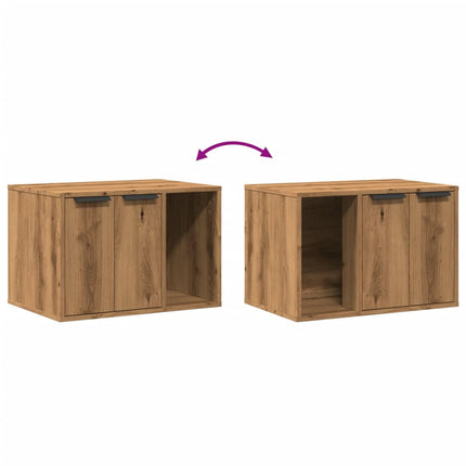 Kattenbakkast Bewerkt Hout Artisanaal Kleurig