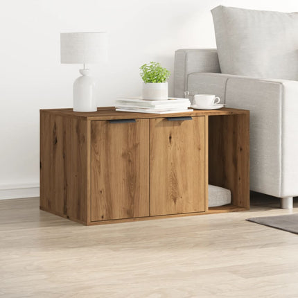 Kattenbakkast Bewerkt Hout Artisanaal Kleurig