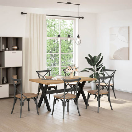 Eettafel Noain E Poten 160X90X75 Cm Massief Hout Naturel