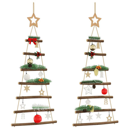 Hangende Kerstboom Met Topster Natuurlijke Tak