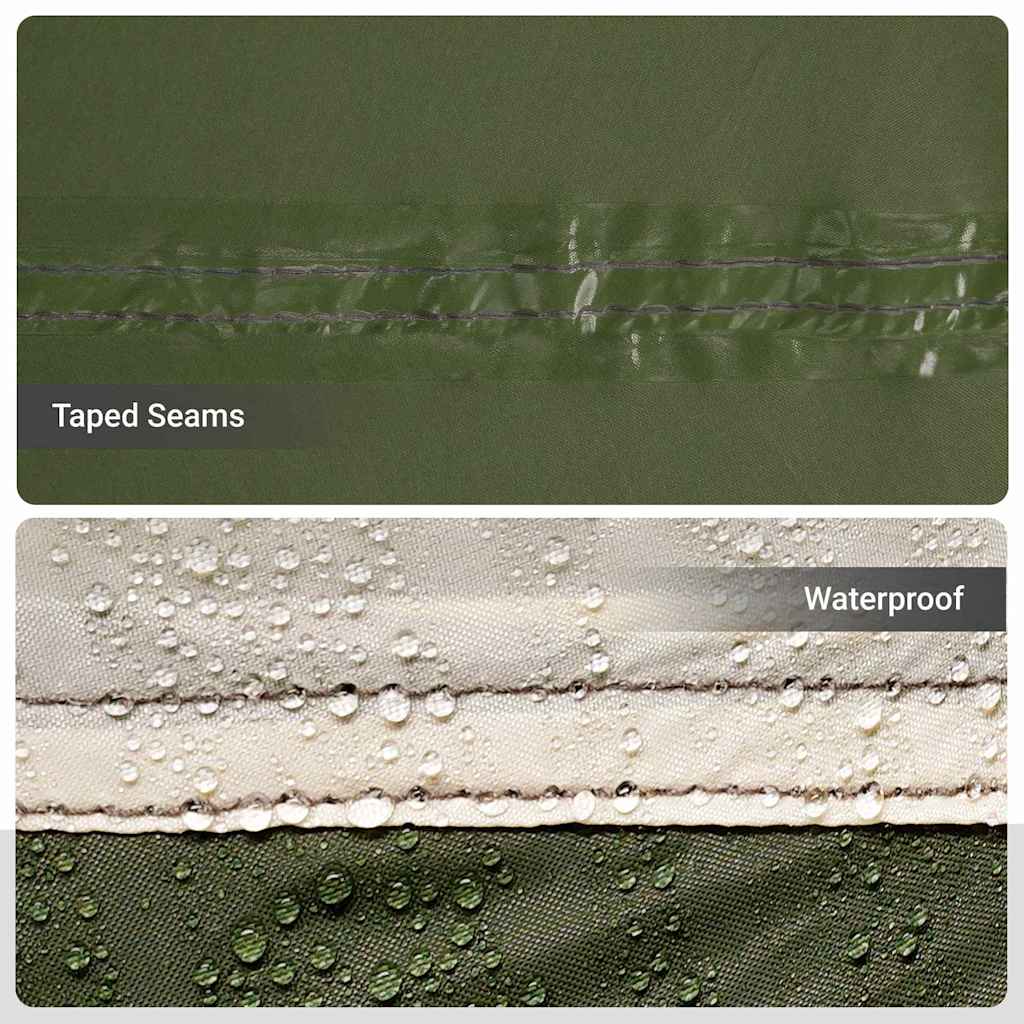 Vistent met dak Olijfgroen 514 x 465 x 187 cm Polyester