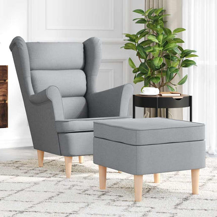Fauteuil Met Voetenbankje Stof Kleurig