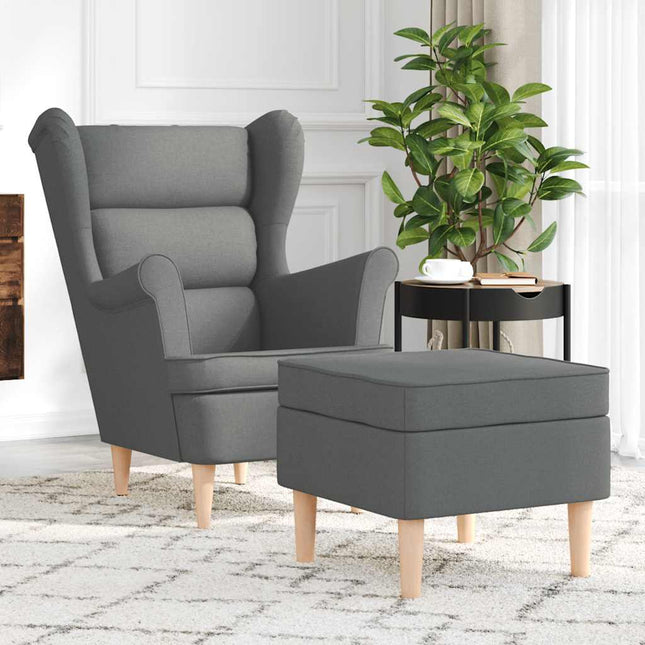 Fauteuil Met Voetenbankje Stof Kleurig