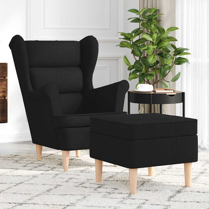 Fauteuil Met Voetenbankje Stof Kleurig