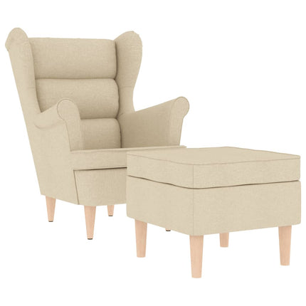 Fauteuil Met Voetenbankje Stof Kleurig