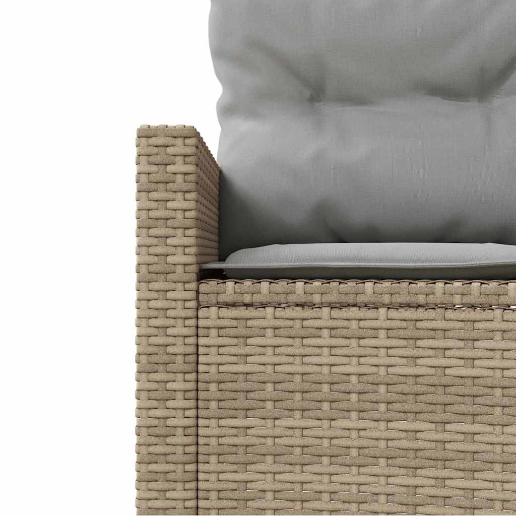 Tuinbank Met Kussens Poly Rattan Beige En Lichtgrijs