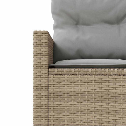 Tuinbank Met Kussens Poly Rattan Beige En Lichtgrijs