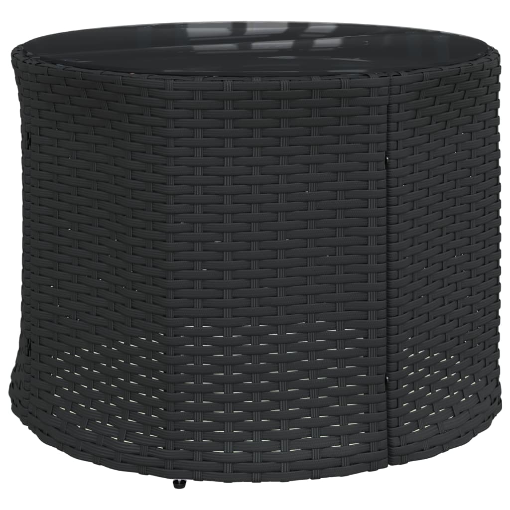 Tuinbank Met Tafel En Kussens Poly Rattan Zwart En Crèmewit