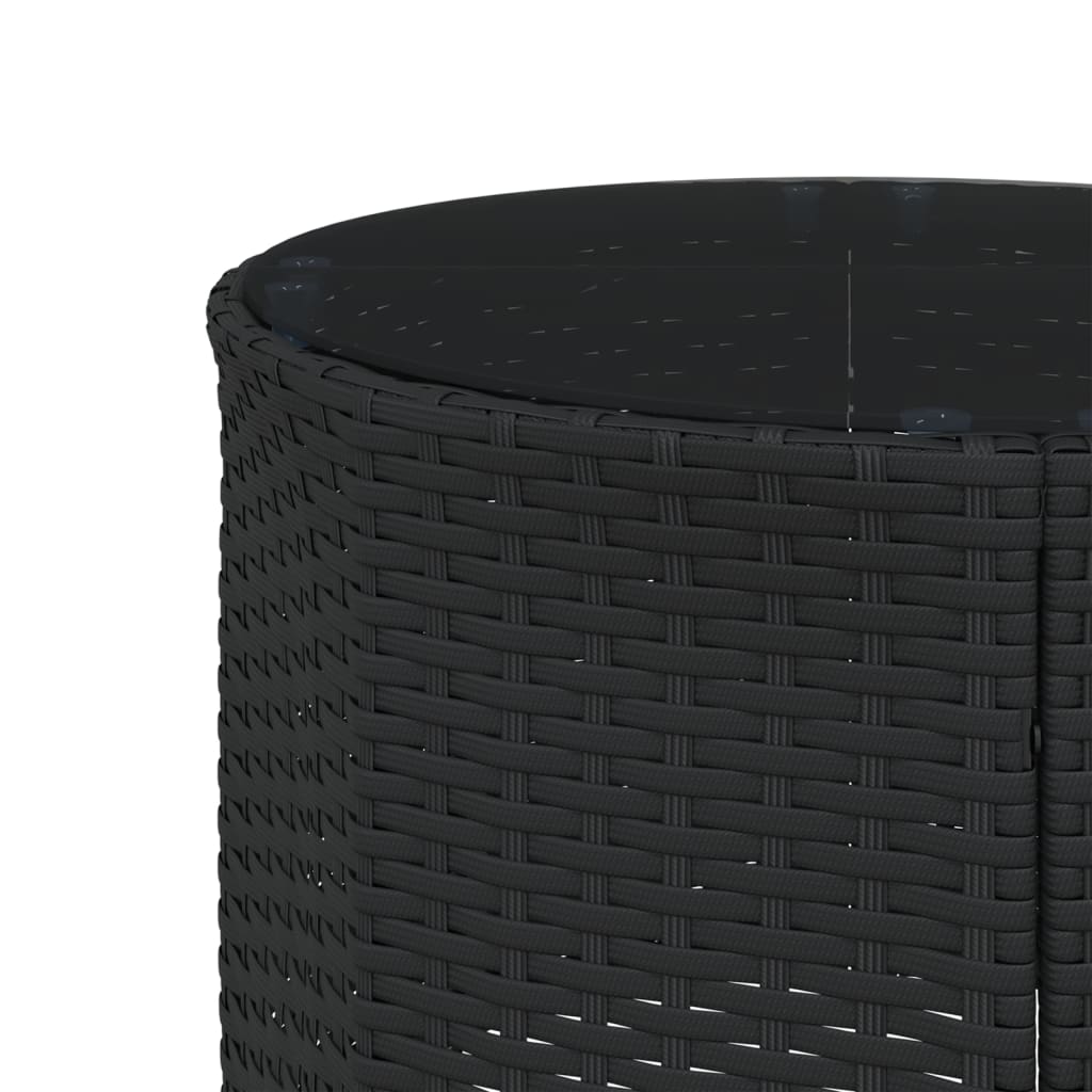 Tuinbank Met Tafel En Kussens Poly Rattan Zwart En Crèmewit