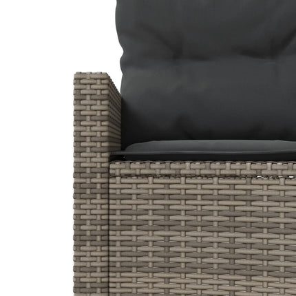 Tuinbank Met Tafel En Kussens Poly Rattan Grijs En Donkergrijs