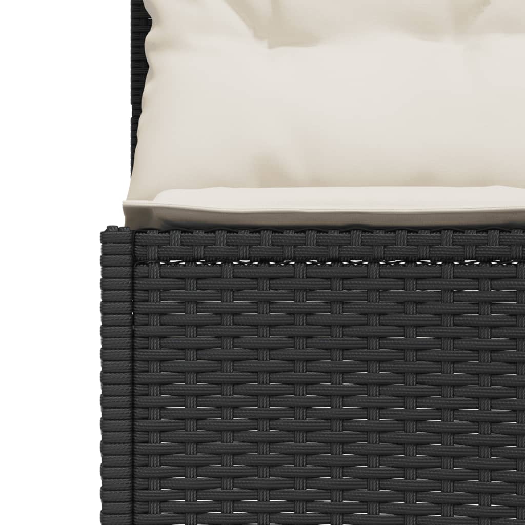 Tuinbank Met Kussens Poly Rattan Zwart En Crèmewit