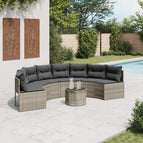 pe rattan and glass / Halfrond