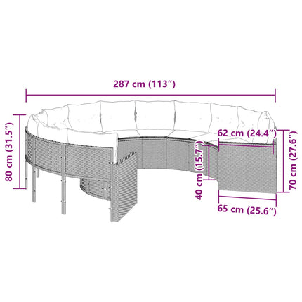 Tuinbank Met Kussens Poly Rattan Zwart En Crèmewit