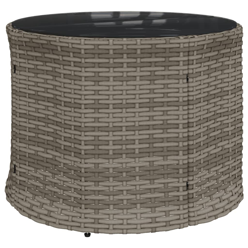 Tuinbank Met Tafel En Kussens Poly Rattan Grijs En Donkergrijs