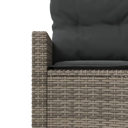 Tuinbank Met Tafel En Kussens Poly Rattan Grijs