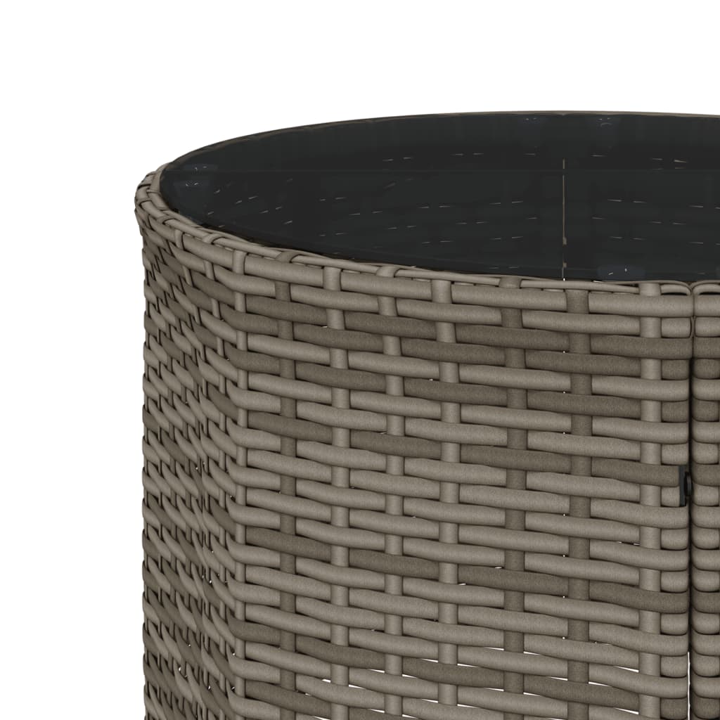 Tuinbank Met Tafel En Kussens Poly Rattan Grijs En Donkergrijs