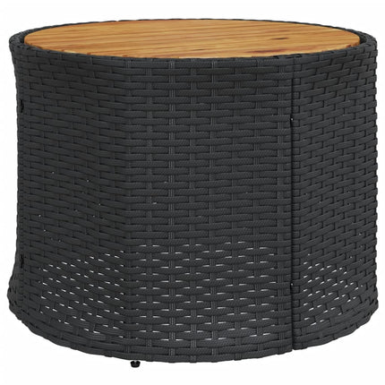 Tuinbank Met Tafel En Kussens Poly Rattan Zwart En Crèmewit