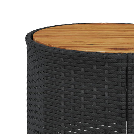 Tuinbank Met Tafel En Kussens Poly Rattan Zwart En Crèmewit